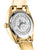 Rückseite einer goldfarbenen Damenarmbanduhr mit Thomas Sabo Gravur am Metallgehäuse