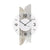 Wanduhr mit Betonstruktur, weißem Ziffernblatt und schwarzen Zeigern, AMS-Logo