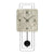 Horloge murale aspect béton gris, aiguilles noires, chiffres 3, 6, 9, 12, balancier et support de suspension