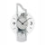 Wanduhr mit silbernem Holzgehäuse, Aluminiumauflage und facettiertem Mineralglas