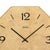 Cadran de montre murale : impression beige avec un grand 12 et des aiguilles noires dans un cadre en bois.