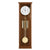 Horloge murale en bois avec cadran rond, tiges de son dorées et pendule ronde