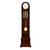 Pendule avec boîtier rond en bois, cadran blanc et barres de percussion dorées