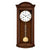 Horloge murale en bois avec cadran rond et tige de pendule dorée