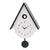 Horloge murale AMS en forme de goutte, boîtier gris clair, cadre noir, motif coucou