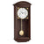 Horloge murale en bois avec cadran blanc, chiffres romains et pendule dorée