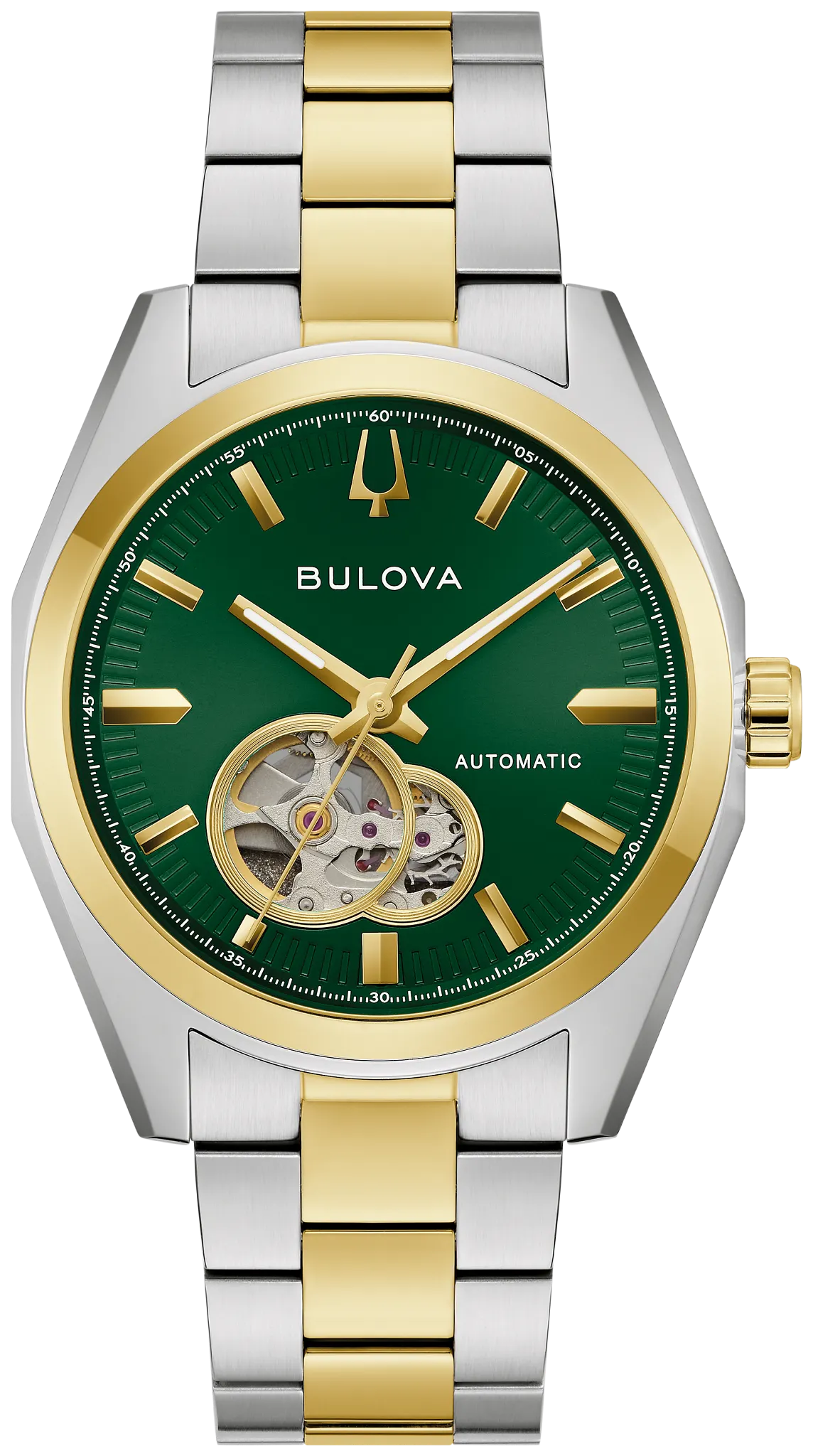 Bulova Surveyor 98A338 Herrenuhr Grün • Automatikwerk mit Sichtboden • Saphirglas
