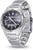 Montre homme avec cadran sombre, bracelet en métal, affichage numérique et boutons poussoirs (Casio)