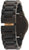 Montre en bois pour femme avec boucle déployante, boîtier en bois foncé et bracelet noir