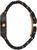 Montre en bois pour femme avec bracelet à maillons noirs et œillets vissés sur le bord du boîtier