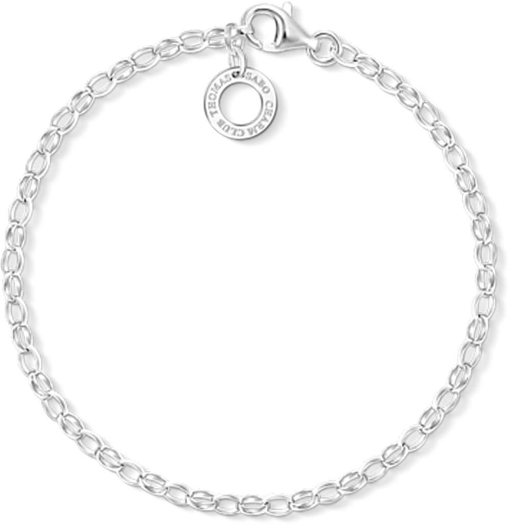 Bracelet breloque en argent sterling 925 avec pendentif médaillon rond et fermoir mousqueton