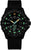 Montre homme avec cadran noir, index luminescents et bracelet textile noir