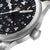 Montre homme avec cadran noir, boîtier en acier inoxydable et couronne cannelée