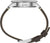 Montre pour homme avec boîtier en acier inoxydable et bracelet marron, vue latérale avec protège-couronne