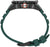 Bracelet pour homme : fermoir noir avec bouton rouge, bracelet en silicone vert