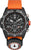 Bracelet de montre pour homme avec boîtier noir, bracelet orange et cadran chronographe