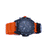 Bracelet de montre pour homme sur le côté avec bracelet orange foncé et commandes noires