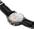 Montre homme avec bracelet noir et fond en acier inoxydable imprimé « NEVER GIVE UP »