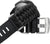 Montre homme avec bracelet textile noir et boucle ardillon argentée, extrémité de bracelet tressée
