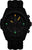 Montre homme avec boîtier noir, cadran noir et aiguilles luminescentes orange/jaune