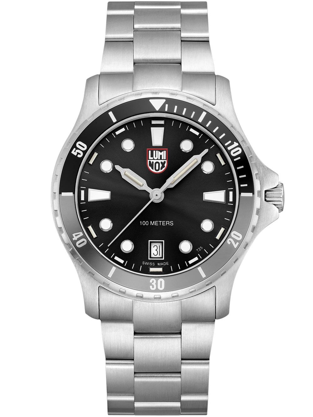 Luminox Sport Timer XS.0941 Herren-Armbanduhr: Edelstahlband, schwarzes Zifferblatt