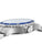 Herrenarmbanduhr Luminox: silbernes Gehäuse mit blauem Lünette-Detail und Krone