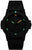 Bracelet de montre pour homme avec cadran noir, aiguilles lumineuses et bracelet en caoutchouc noir