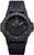 Bracelet de montre pour homme avec cadran noir, chiffres arabes et bracelet en caoutchouc noir