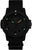 Bracelet de montre pour homme avec bracelet textile noir, cadran noir et index luminescents verts