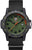 Bracelet de montre pour homme avec bracelet textile noir et cadran rond avec index luminescents