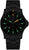 Bracelet de montre pour homme en métal noir avec cadran noir et affichage lumineux vert