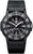 Montre noire pour homme avec bracelet en caoutchouc, cadran noir et index luminescents