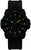 Bracelet de montre pour homme, noir ; cadran avec index verts lumineux, guichet date