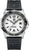 Montre homme avec cadran blanc, lunette noire et bracelet en silicone noir, date 31