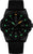 Montre de plongée pour homme avec index verts lumineux, cadran noir et bracelet en silicone