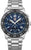 Bracelet de montre pour homme en acier inoxydable, cadran bleu et design chronographe