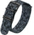 Bracelet de montre pour homme avec motif camouflage bleu foncé et œillets métalliques noirs
