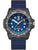 Herrenarmbanduhr mit blauem Wellen-Zifferblatt, Datumsfenster, schwarzer Lünette und blauem Armband