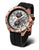Montre Vostok Europe Almaz pour homme avec lunette couleur or rose et bracelet en silicone noir