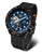 Montre Vostok Europe pour homme avec bracelet noir, cadran bleu et accents orange