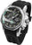 Bracelet de montre pour homme : bracelet en silicone noir, cadran noir, boîtier en acier argenté