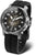 Bracelet de montre pour homme avec cadran noir, lunette argentée et bracelet en caoutchouc noir