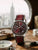 Zeppelin Chronograph mit braunrotem Lederband und rotem Zifferblatt
