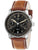 Zeppelin Herrenuhr Chronograph mit braunem Lederarmband, schwarzem Zifferblatt