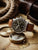 Zeppelin Herrenuhr Chronograph, braunes Lederarmband, Metallgehäuse, dunkles Zifferblatt