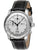 Herren-Chronograph mit schwarzem Lederarmband, silbernem Gehäuse und weißem Zifferblatt