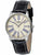 Herrenarmbanduhr Zeppelin Flatline mit schwarzem Lederband, cremefarbenem Zifferblatt