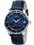 Zeppelin Herrenarmbanduhr Atlantic 8416-3 mit blauem Zifferblatt und Lederarmband, Datum