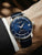 Zeppelin Herrenarmbanduhr Atlantic 8416-3 mit blauem Zifferblatt, Datum bei 24, Lederarmband