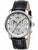 Zeppelin Herren-Chronograph: schwarzes Lederarmband, silbernes Gehäuse, graues Zifferblatt